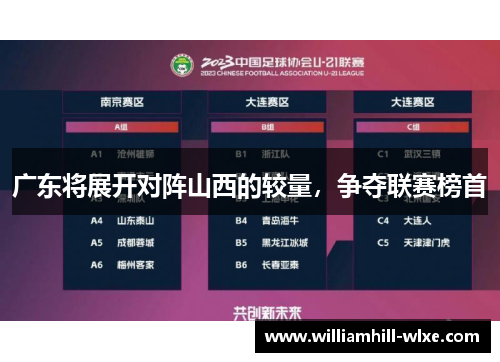 广东将展开对阵山西的较量，争夺联赛榜首